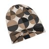 2D Flat Printing Brown Quarter Circles Daily Style Knit Hat for Adults Perfect for Weekend Errands Quick Meetups Or Everyday City Wear with a Touch of