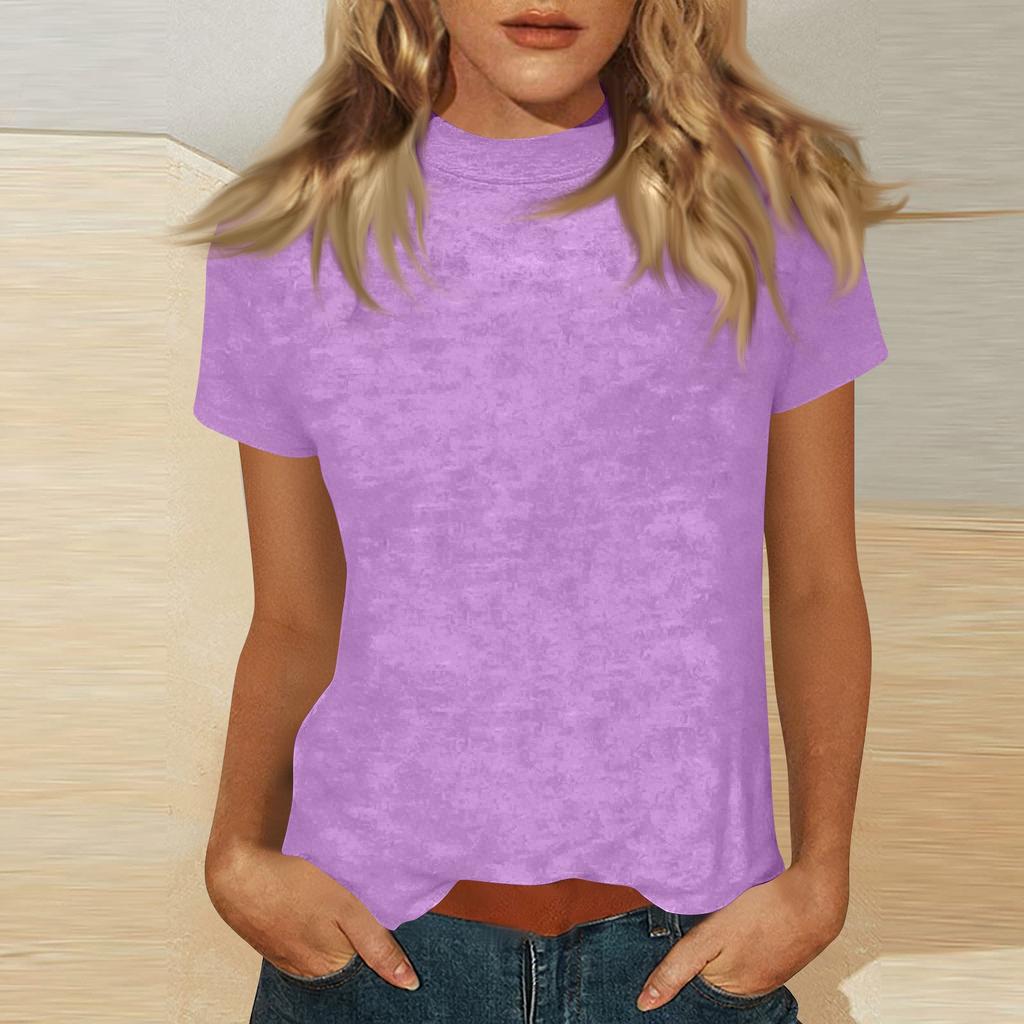 Women Short Sleeve Crewneck T Shirt Casual Loose Fit Basic Top Lightweight Soft Fabric for Daily Wear