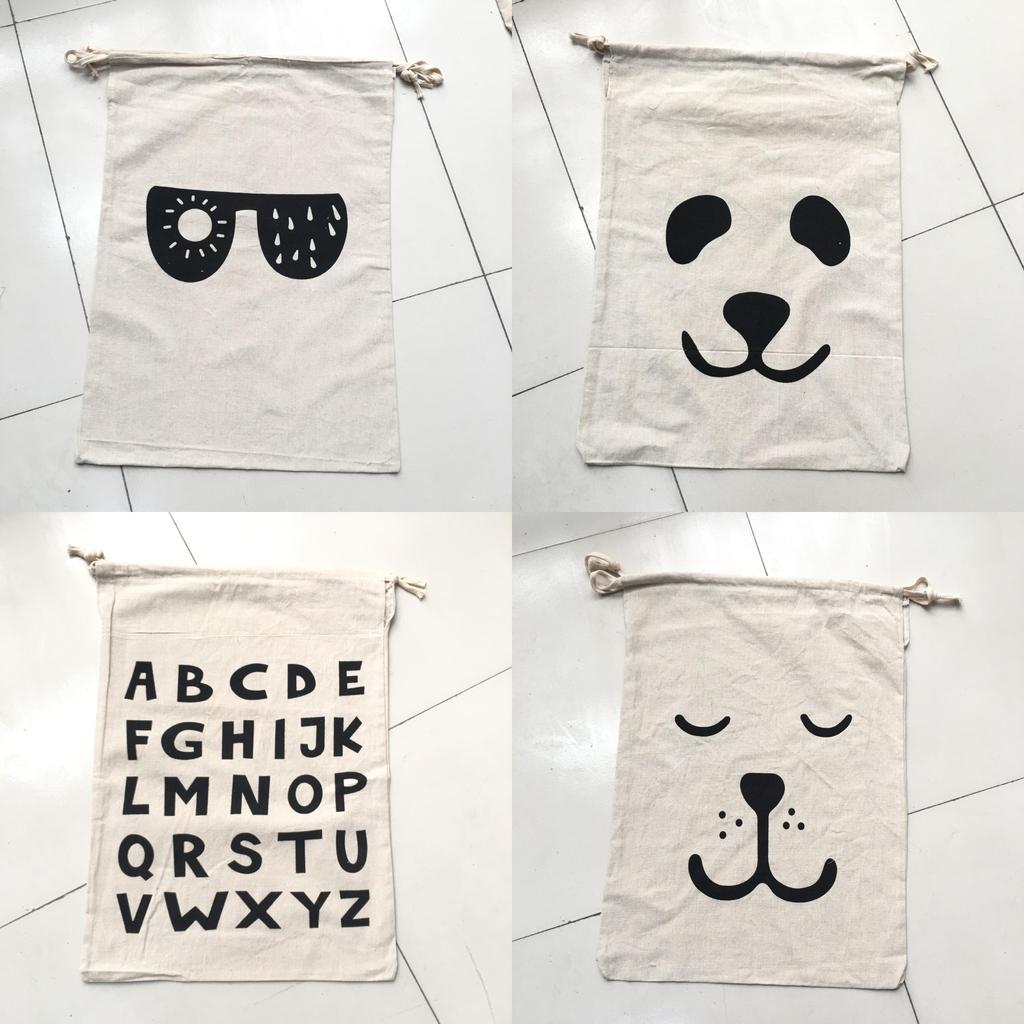 Childrens Toy Storage Bag With Bear Face Design For Travel And Home Organization