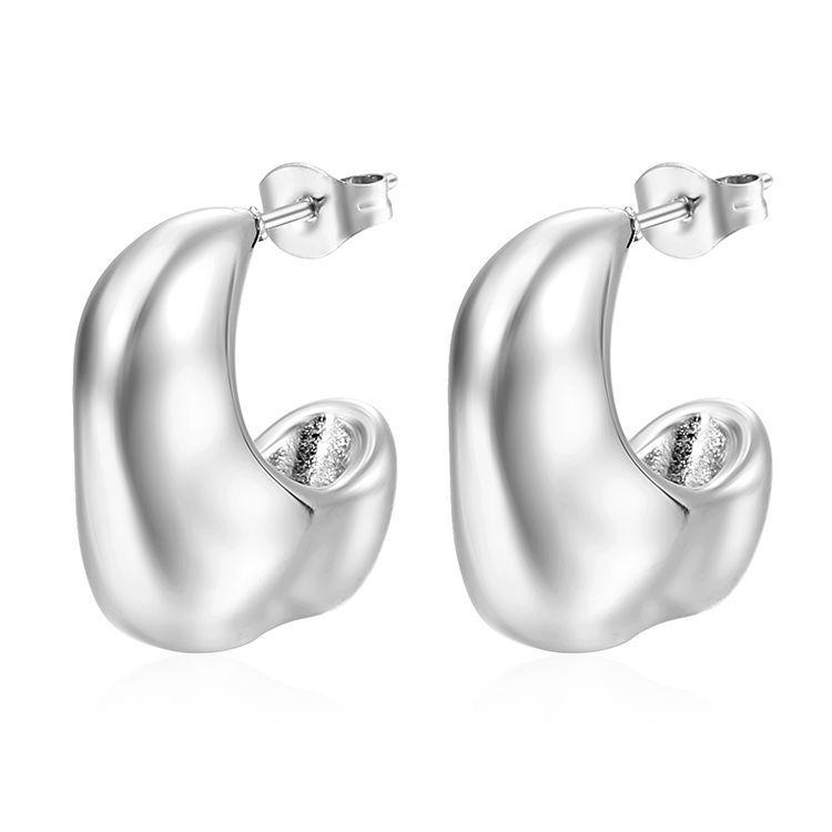 European and American Retro High-End Irregular Stainless Steel Stud Earrings for Women