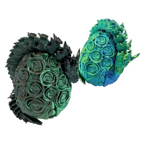 3D Printed Rose Dragon Articulated Dragon with Egg Flexible Rose Dragon