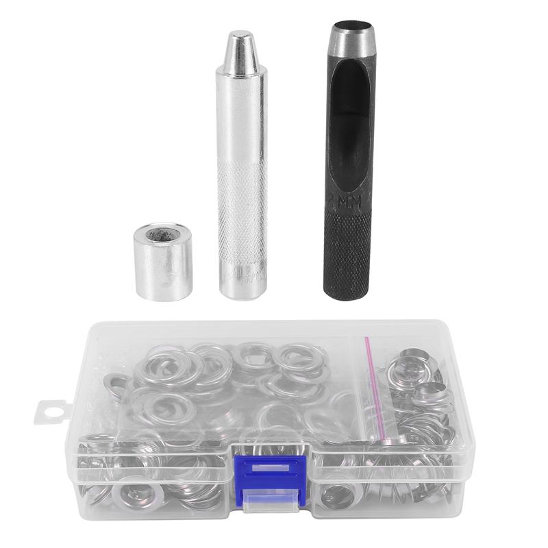 A20F-Grommet Tool Kit, Grommet Setting Tool 100 Sets Grommets Eyelets (1/2 Inch Diameter) Eyelets And Eyelet Punch Die Tool