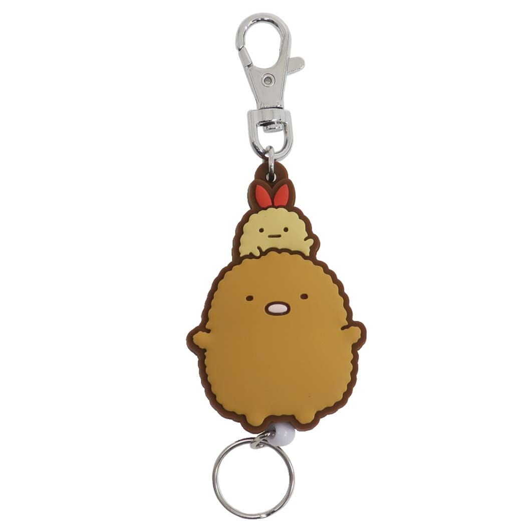 

SK Japan Sumikkogurashi Rubber Reel Keychain Tonkatsu