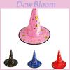 Halloween Hat For Children And Adults Magical Wizard Hat With Golden Embroidery And Five-pointed Star Design