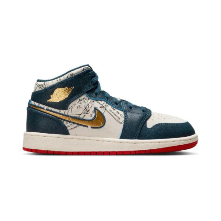New Jordan Kids Air Jordan 1 Mid SE "Take Flight" Sneakers FN1352-400