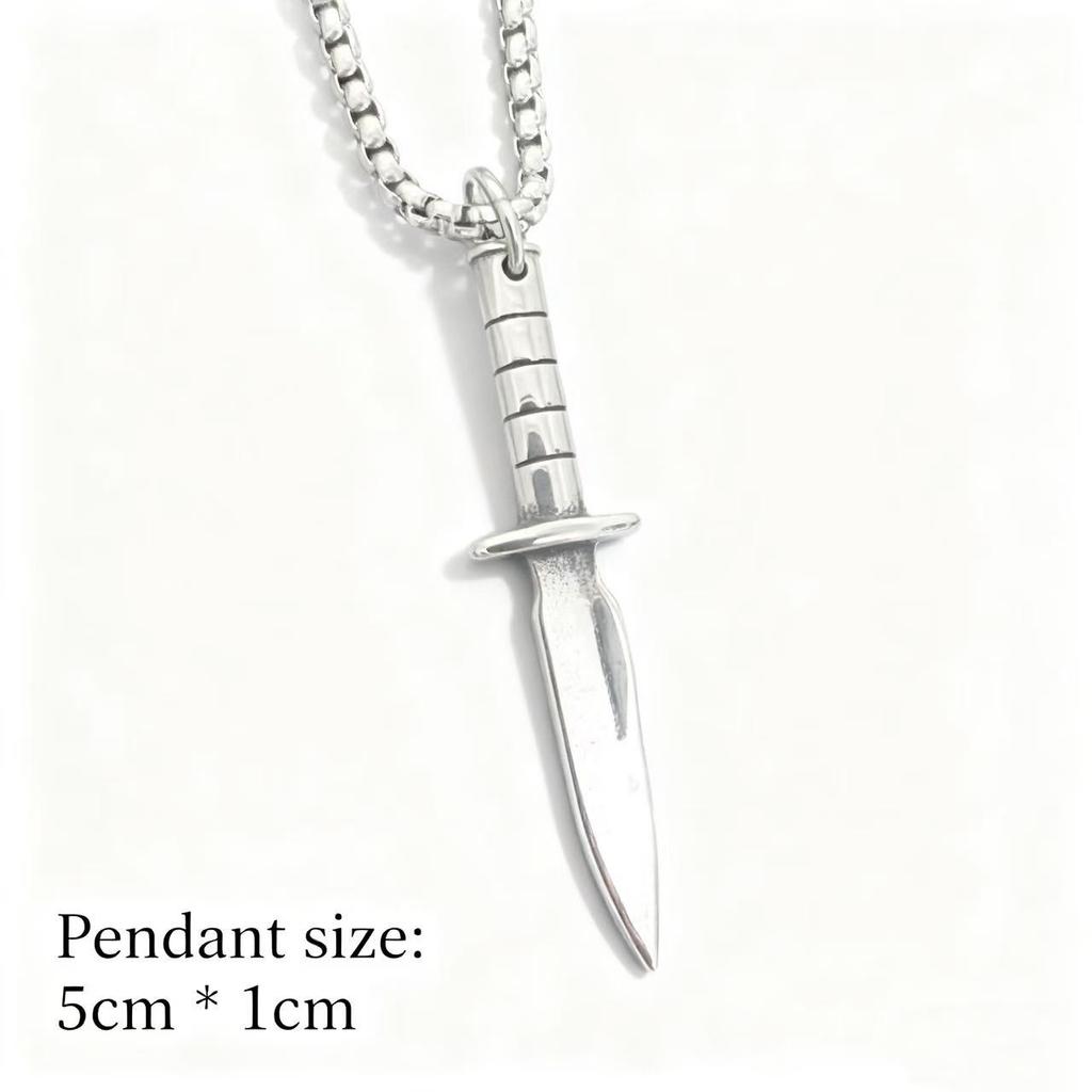 HNSP 316L Stainless Steel Viking Pendant Spear Necklace For Men Punk Style  Accessory