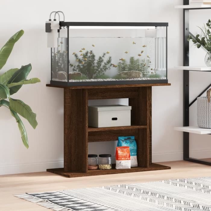 VidaXL Support pour aquarium chêne marron 80x35x60cm bois d'ingénierie 833582