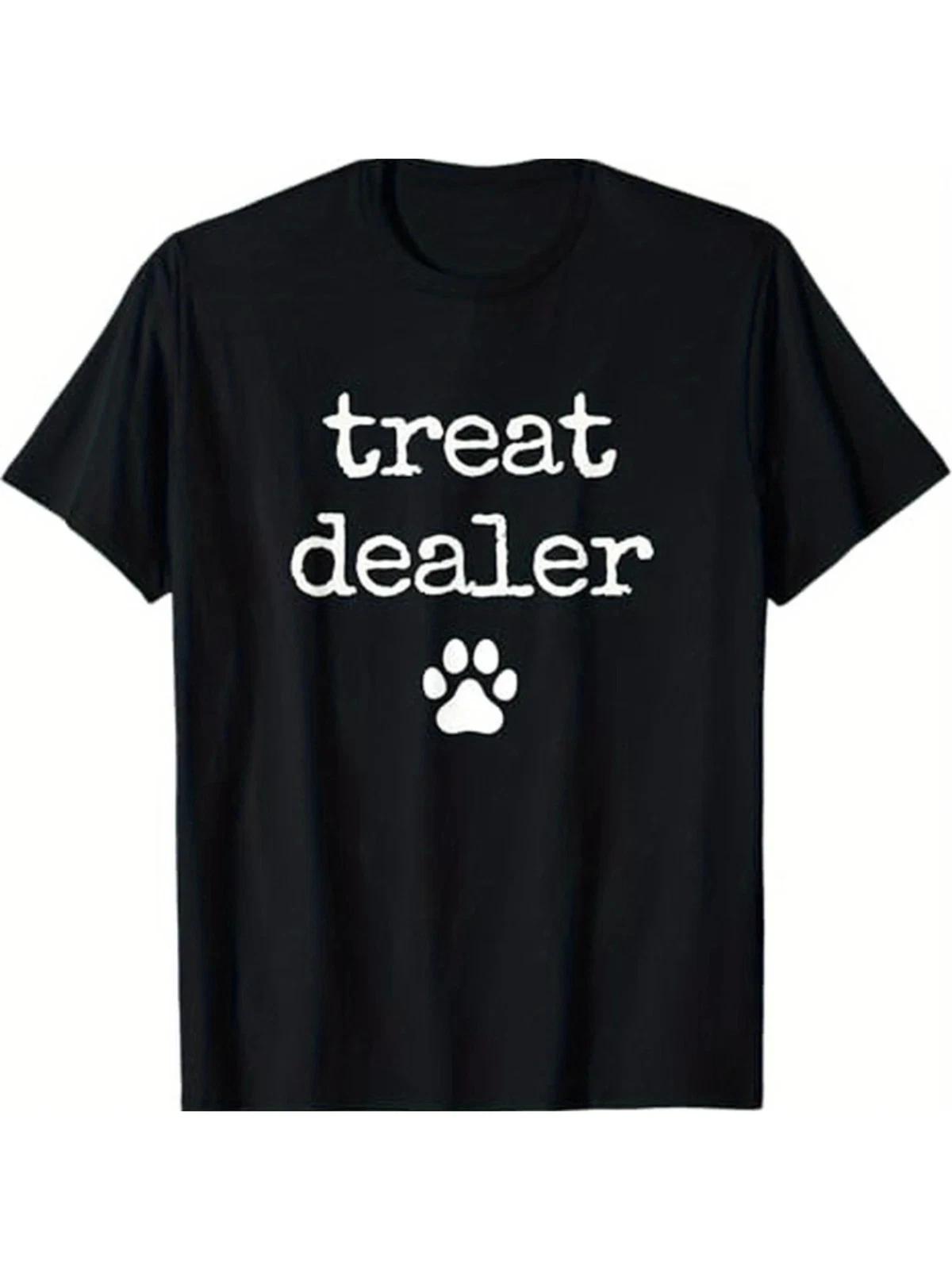 Cotton Humorous T-Shirt for Dog Lovers - Dog Treat Dealer - Casual XXL