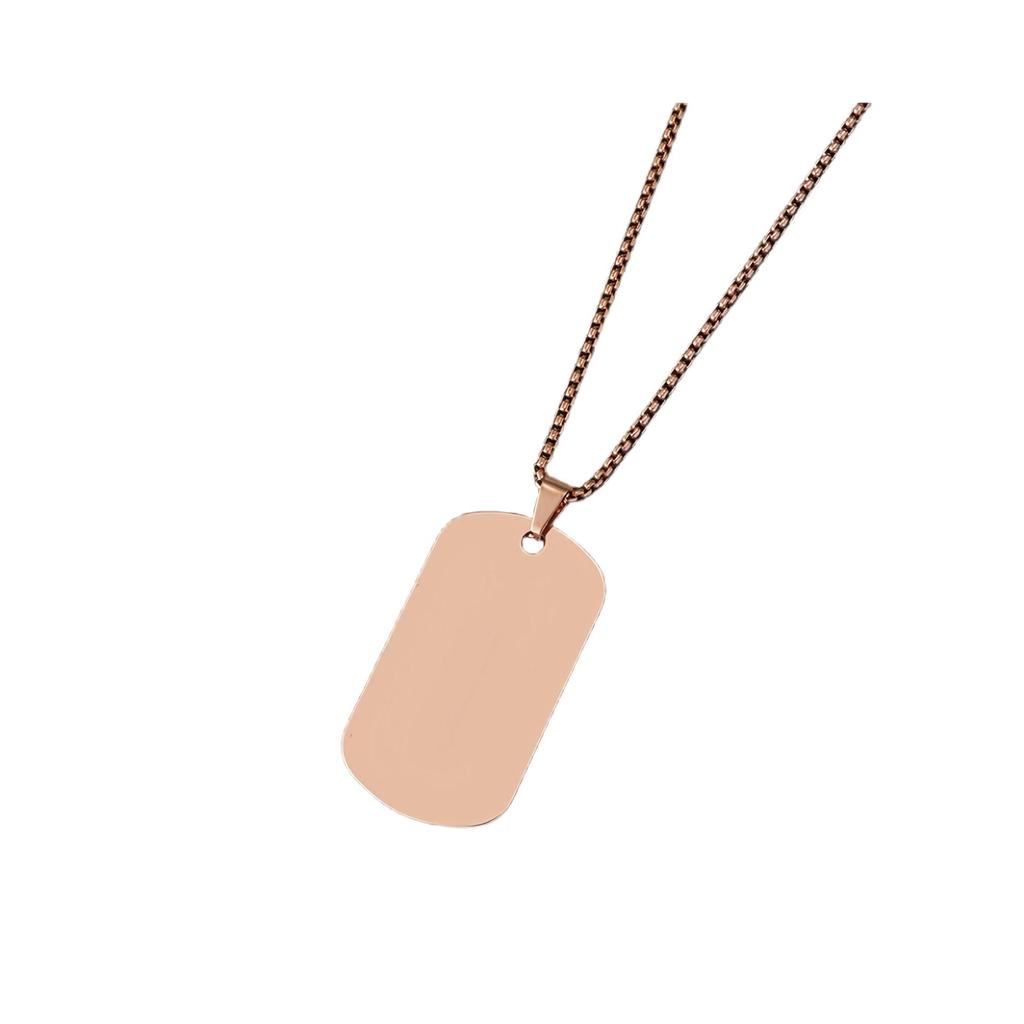 Men's European & American Titanium Steel Military Dog Tag Pendant Necklace & Keychain for Engraving