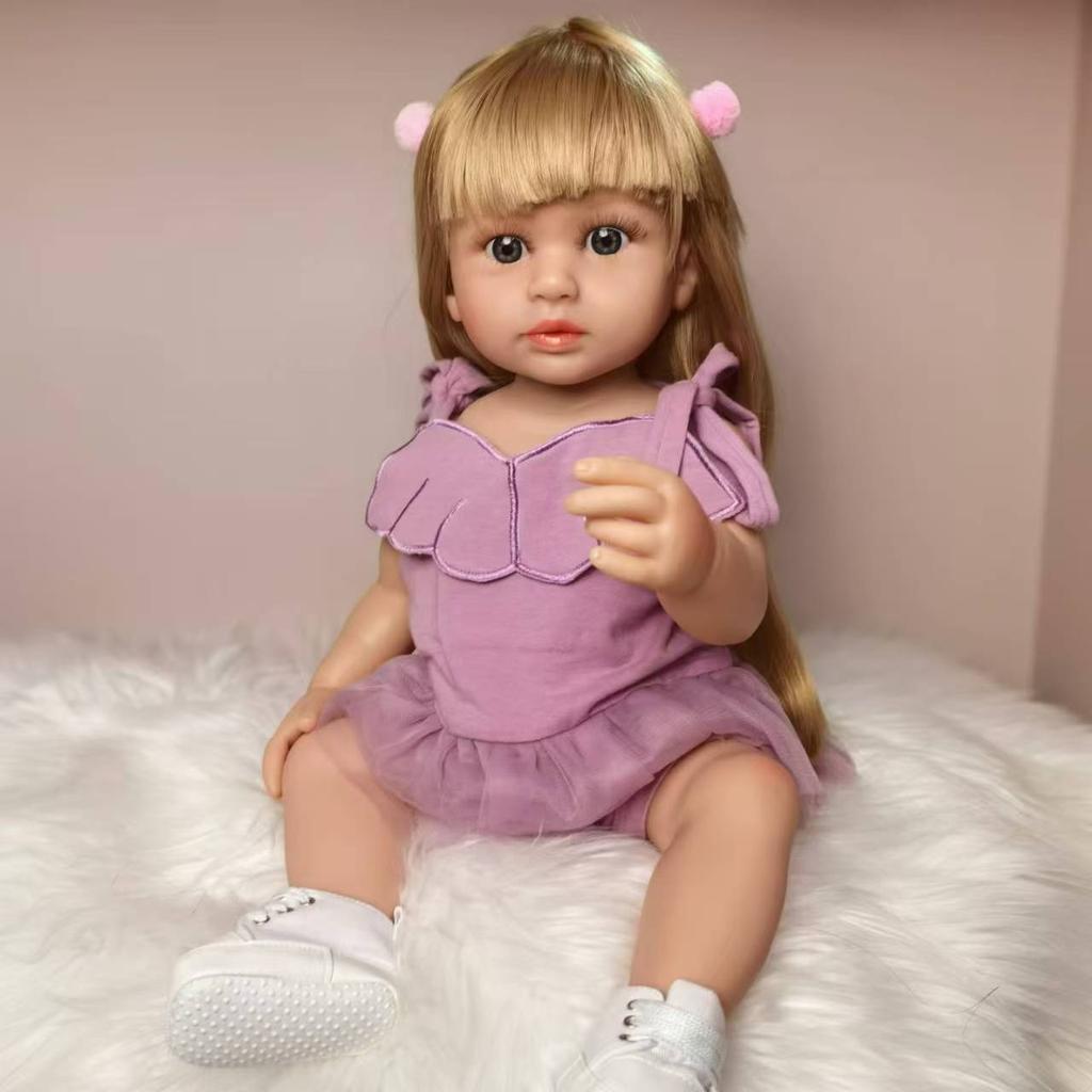 Wholesale 55 Cm Reborn Baby Doll Cute Bathe Kids Playmates Early Educational Toys Festival Gifts