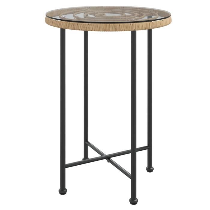 VidaXL Table de salle à manger Ø55 cm Verre trempé et acier 319434