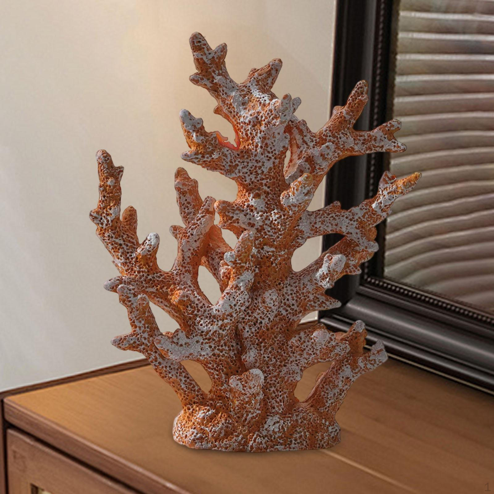 

Искусственный Коралл Декор для Аквариума Украшение Арт Фигурка Домашнее Украшение Настольный оранжевый