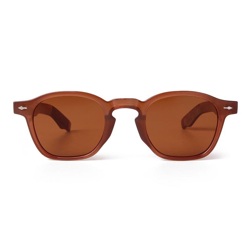 Trendy Retro Yellow Orange Square Sunglasses Women Men Luxury Designer Vintage Rivet Frame Sun Glasses Classic Green Shades