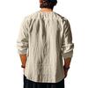 Herren-T-Shirt aus Baumwolle mit V-Ausschnitt, langärmelig, lockere Passform, einfarbig, lässiges Sommeroberteil für den Alltag, Straßenparty, Strand