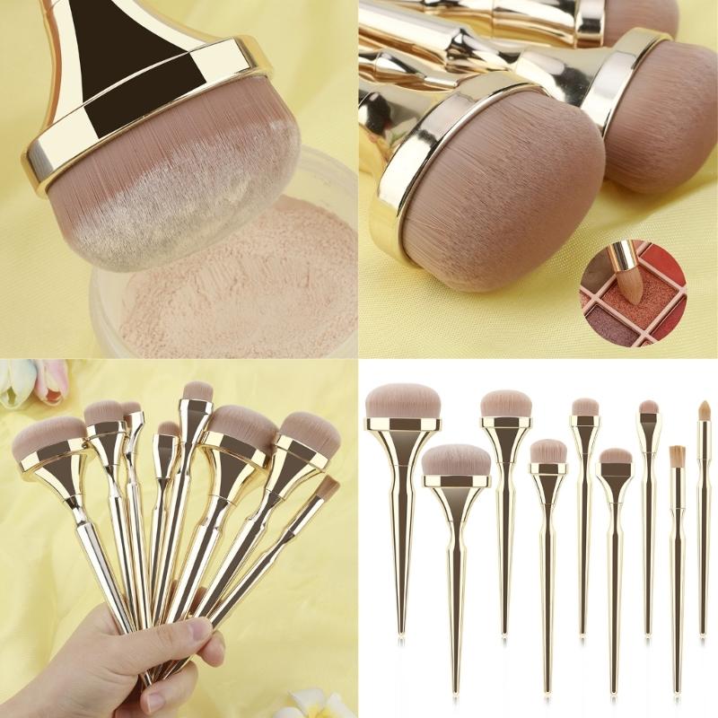 Luxurious 9pcs Face Makeup Brush Set Professional Cosmetic Tools Travel Makeup Brushes For Elegant Beauty Application