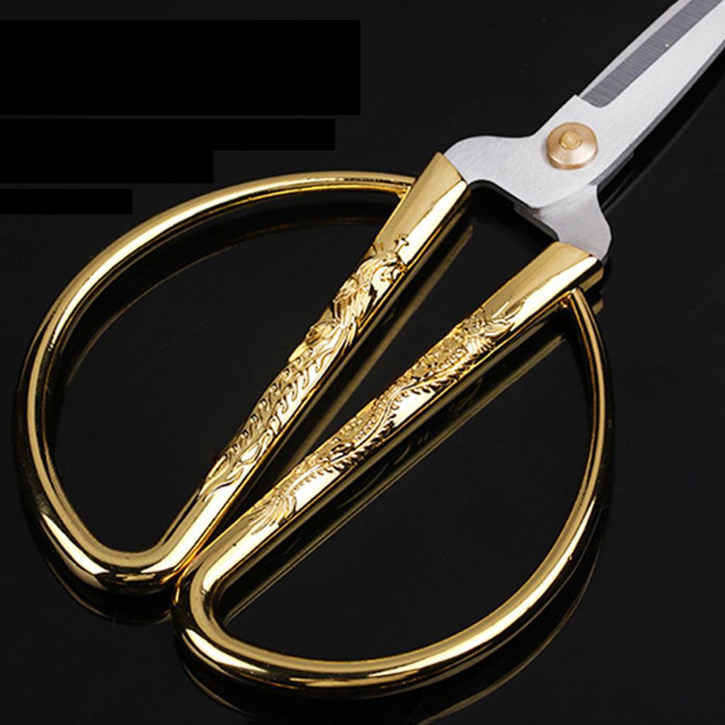 Stainless Steel Scissors Ergonomic Design Gold Tone Dragon Scissors for Needlework Sewing Dressmaker