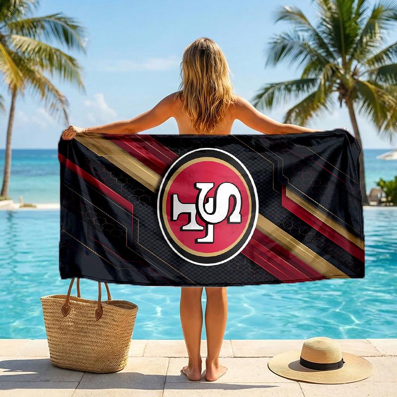 Asciugamano da Spiaggia alla Moda San Francisco 49ers Asciugamano Portatile Morbido ad Asciugatura Rapida per Nuoto Campeggio Vacanze