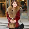 New autumn and winter imitation fur medium and long coat women's imitation fox fur collar imitation mink hair slim mother dress