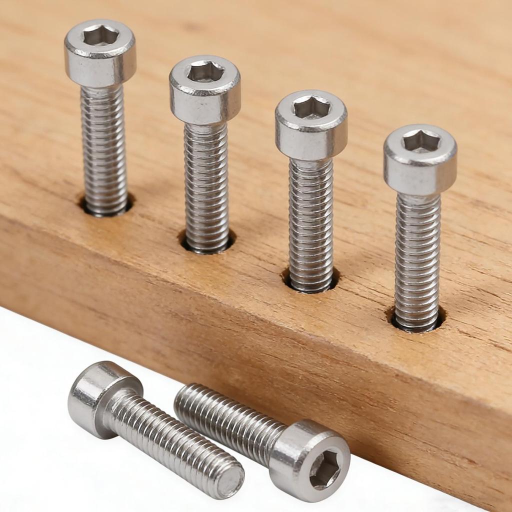M3/M4 Thread External Hexagon Bolts Screws Set Stainless Steel Allen Head Bolt Screw Hex Socket Cap Nuts Furniture Fasteners
