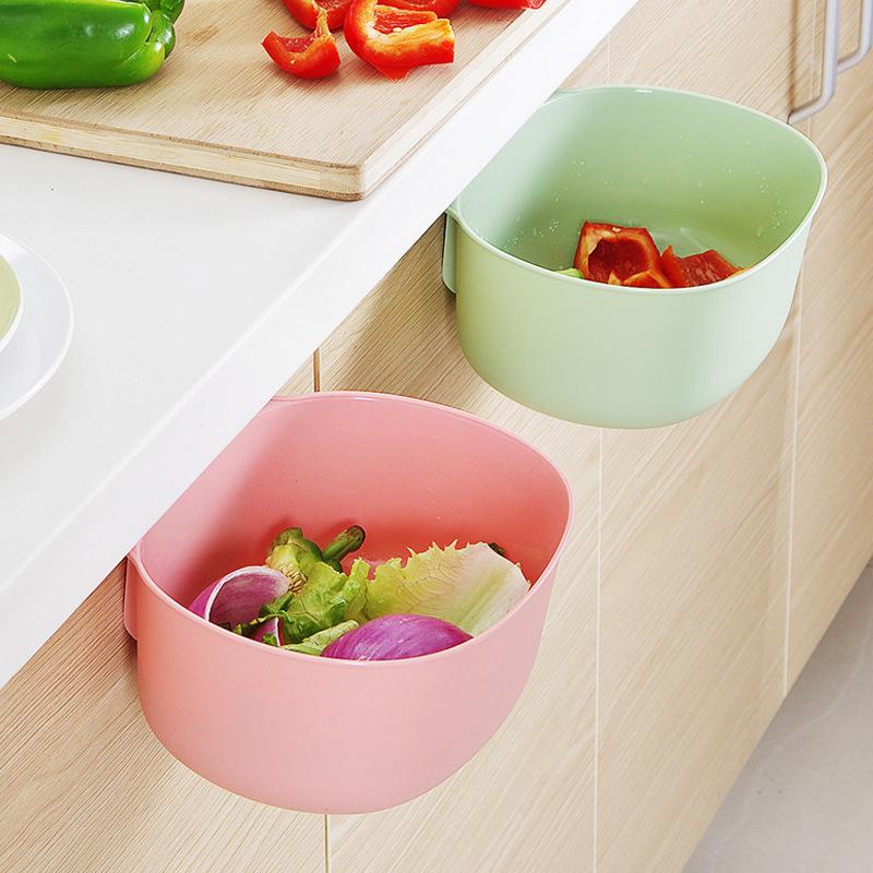 Door Hanging Trash Can for Kitchen, Cabinet, or Drawer - Plastic Storage Organizer for Desktop or Bedside
