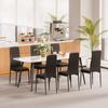 Modern Dining Room Accent Chairs Set of 6, Upholstered Leather Side Chair for Dining Tables, Space-Saving Kitchen Table Chair with Thick Cushions and