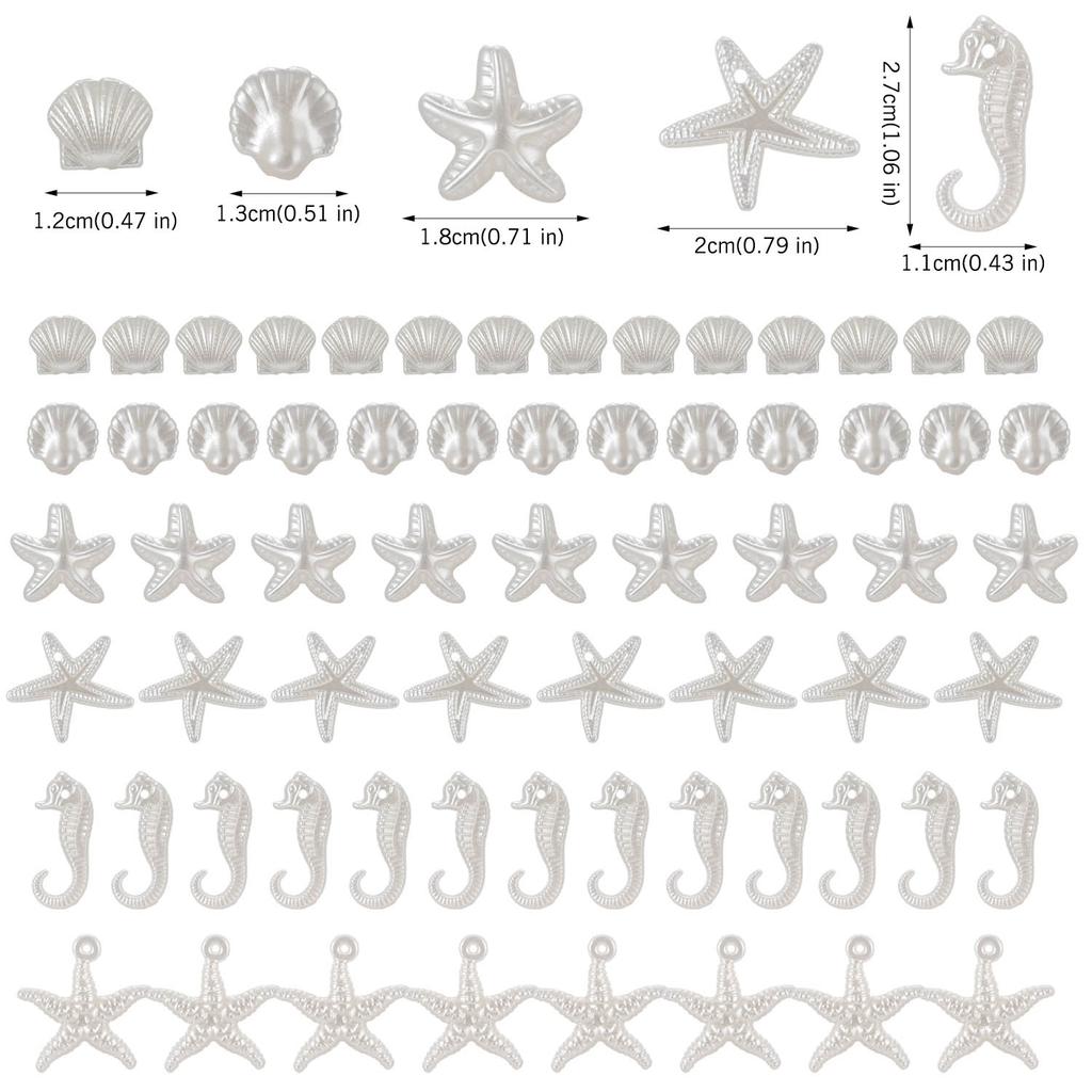 30/60g ocean series mixed resin beads starfish shell DIY necklace bracelet pendant jewelry beads