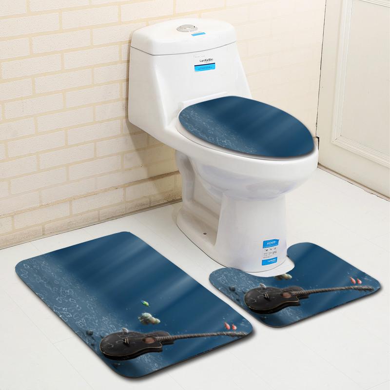 Bathroom Floor Mat Bathroom Mat Toilet Three-Piece Set