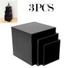 3PCS Acrylic Buffet Riser Box Smooth Surface Stackable Acrylic Cube Cake Display Riser With Hollow Bottom for Cupcake Candy
