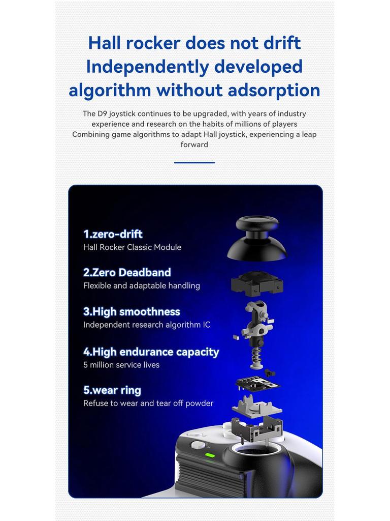 D9 Wireless Telescopic Gamepad for Tablet, Switch, PC, PS, Bluetooth Streaming