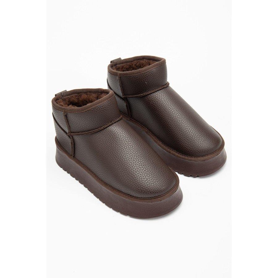 

Women s Thick Soled Faux Fur Lined Casual Boots 37 бежевий