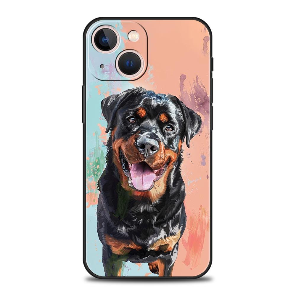 

Phone Case For iPhone 17 16e 15 14 13 12 11 Pro Max SE 7 8 Plus Shell iPhone 16 Soft TPU Cover Rottweiler Dog iPhone 15 Pro