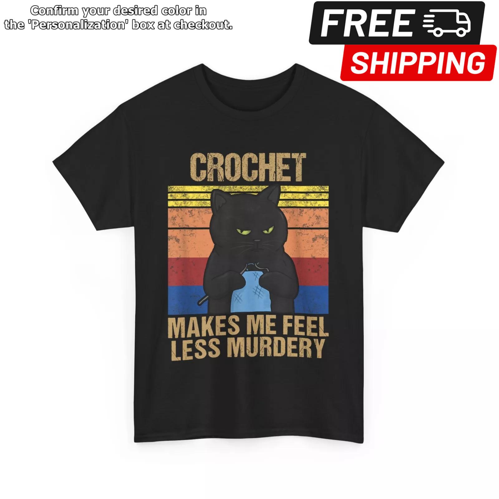 Funny Crochet Mom Makes Me Feel Less Murdery Vintage T-Shirt XXL