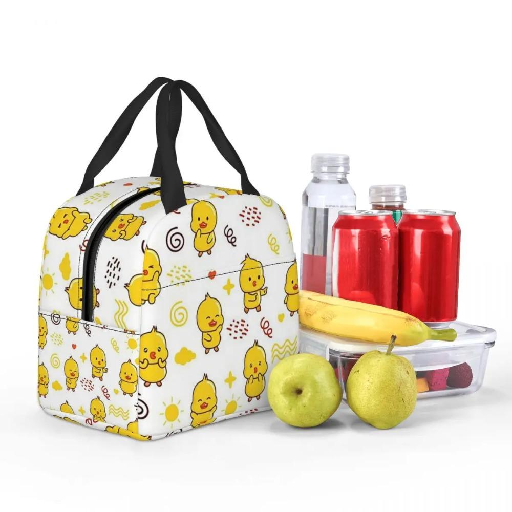 Borsa Termica per Pranzo con Fantasia di Anatra Gialla a Cartone Animato per Donne Bambini Scatole per Alimenti Portatili Borsa Termica per Pranzo Tote