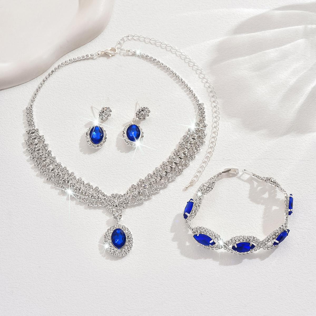 

Женское ожерелье с цепочкой и волной из стразов, серьги, комплект украшений, свадебный банкет, вечеринка, праздничный подарок
