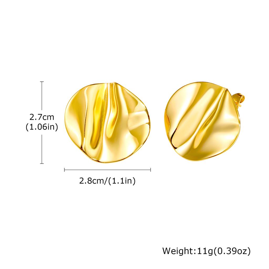 Exaggerated Irregular Big Stud Earrings for Women, Stainless Steel Gold Plated Large Earrings, Geometric Luxury Jewelry Party