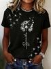 Women's Casual Regular Tops Floral Print Crew Neck Short Sleeve Fashion Classic Tee Daily Weekend Style for Spring & Summer