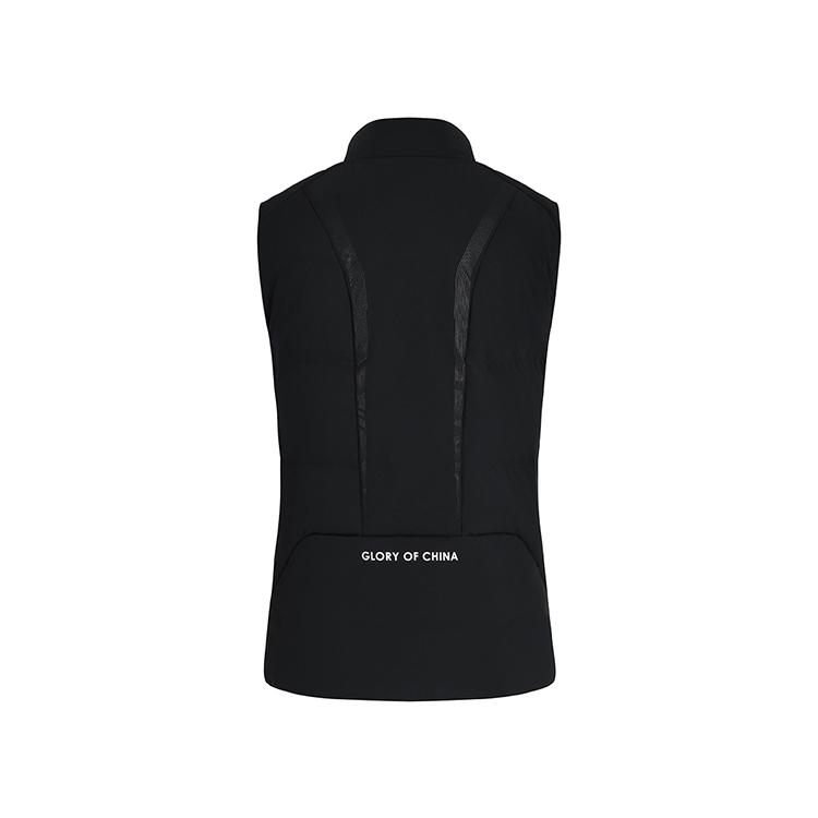 Li Ning Comfortable Warm Zipper Stand Collar Down Vest Women vests Black AMRU052-1