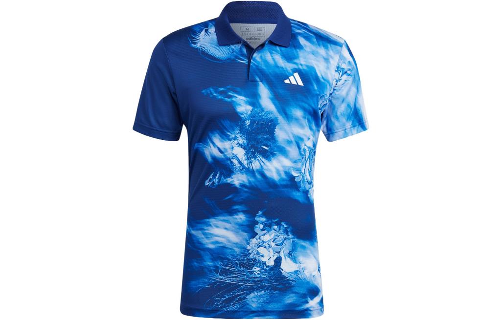 Adidas Polo Shirts Men's Victory Blue Lapel Moderate Straight Fit IB4610