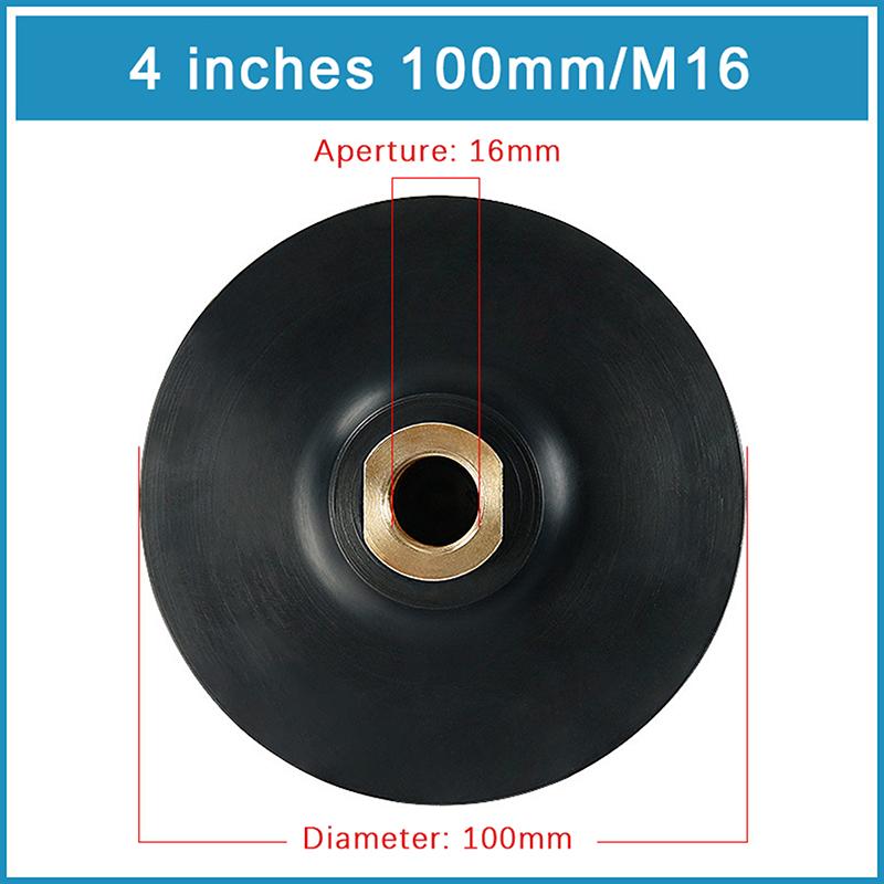 3Inch 4Inch Rubber Backing Pad M10 M14 M16 Thread Polishing Grinding Disc Backing Pad For Angle Grinder Polishing Disc Pad