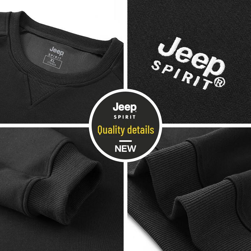 JEEP SPIRIT Men's Embroidered Crewneck Sweatshirt