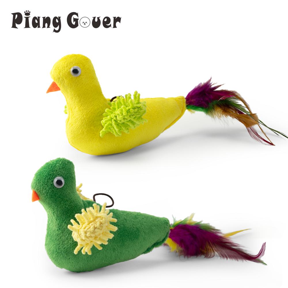 Plush Simulation Bird Cat Toy Replaces Head Cat Teasing Stick Teasing Interactive Pet Toy