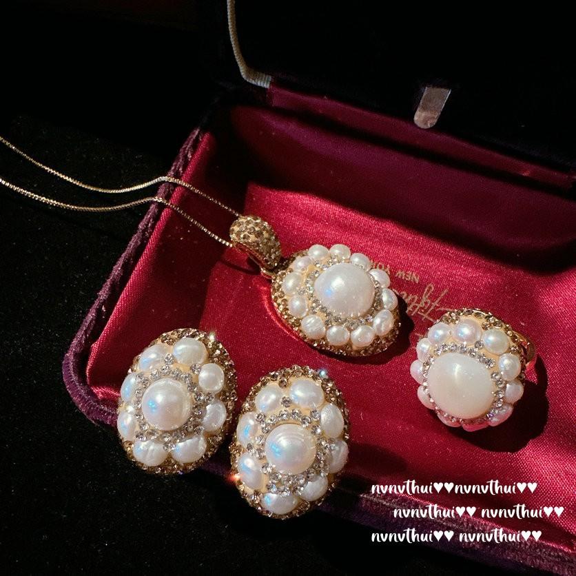 Creme Rose Edelstein Perlen Brosche Vintage 18 Karat Vergoldet, Iris Lila Zirkon Blumen Brosche, Kombination