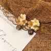 New Chinese retro smudged flower earrings women's autumn and winter temperament advanced stud earrings Hong Kong style atmosphere earrings