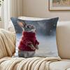 Cute Rabbit Pillow Case Organic Short Plush Cushion Covers Breathable Washable WrinkleResistant