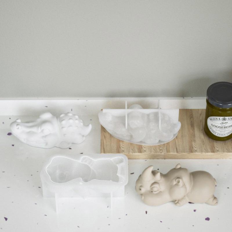 3D Crocodile Rhinoceros Silicone Candle Mould Animals Plaster Resin Mold DIY Drip Glue Scented Candle Making Supplies Home Decor