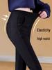 Women's Fleece-Lined High-Waisted Leggings: Warm, Slimming, Elastic, Plus Size, Suitable for Autumn/Winter, Yoga, Tapered Sports Pants.
