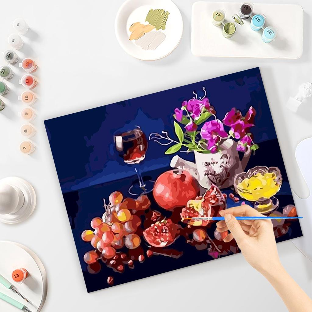 Rámová malba podle čísel Ovoce Kutilská řemesla Nástěnné umění Obraz na číslech Obraz na plátně pro domácí dekorace 40x50