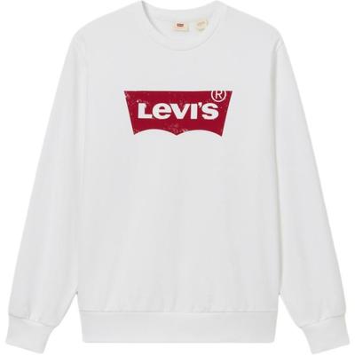Levis Minimalistyczna Wygodna Wszechstronna Nadruk z Logo Casualowa Bluza z Długim Rękawem Męska bluza Biała 003YS-0002