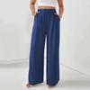 Women's Casual Loose Wide-leg Trousers With Slanted Pockets