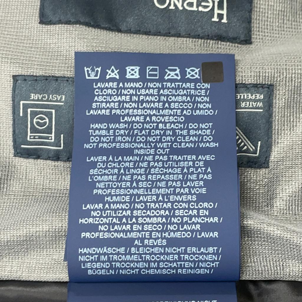 HERNO PI141UL Navy 2-Layer Gore-Tex Chesterfield Hooded Down Coat coat 50 NavyUsed